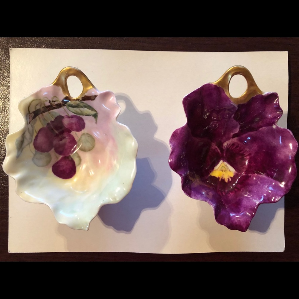 Vintage hand painted tidbit bowls